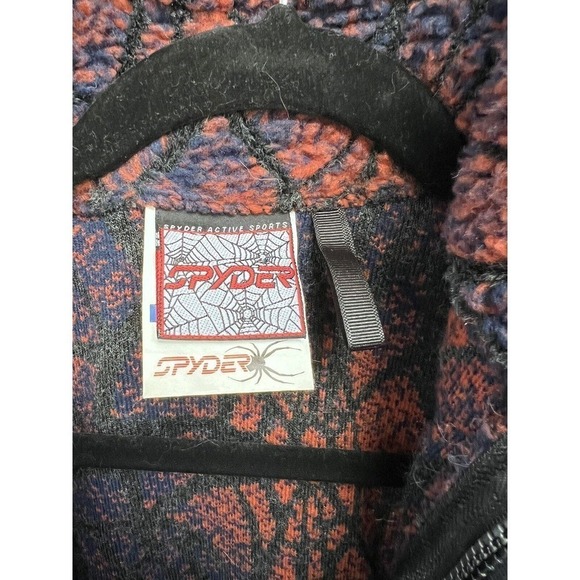 VTG Spyder Ski Coat Jacket Blue Red SM Snowboard Heavy Zip Lining Hood Gorpcore - Picture 2 of 15